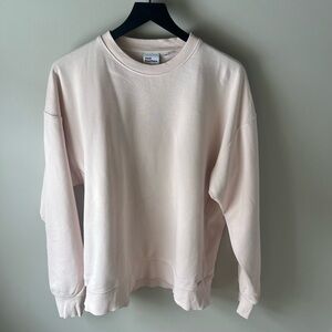 Aritzia TNA Sweatfleece Terry Fleece Boyfriend Fit Light Pink Sweatshirt